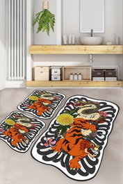 Mijölnir Juego de alfombrillas de baño Wild Animals Multicolor